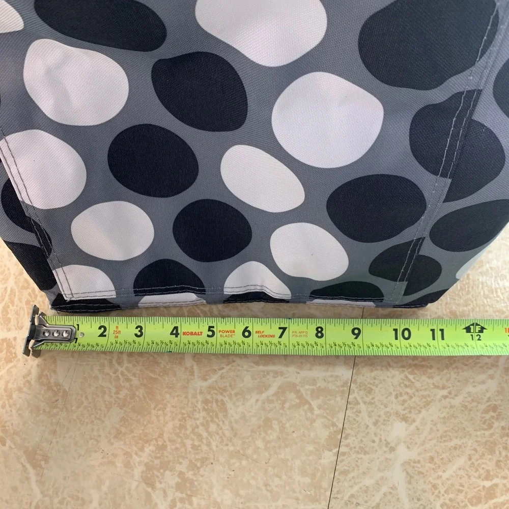 Thirty-One Thermal Tote Bag OS Gray White Black Polka Dot Insulated Crossbody